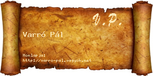 Varró Pál névjegykártya